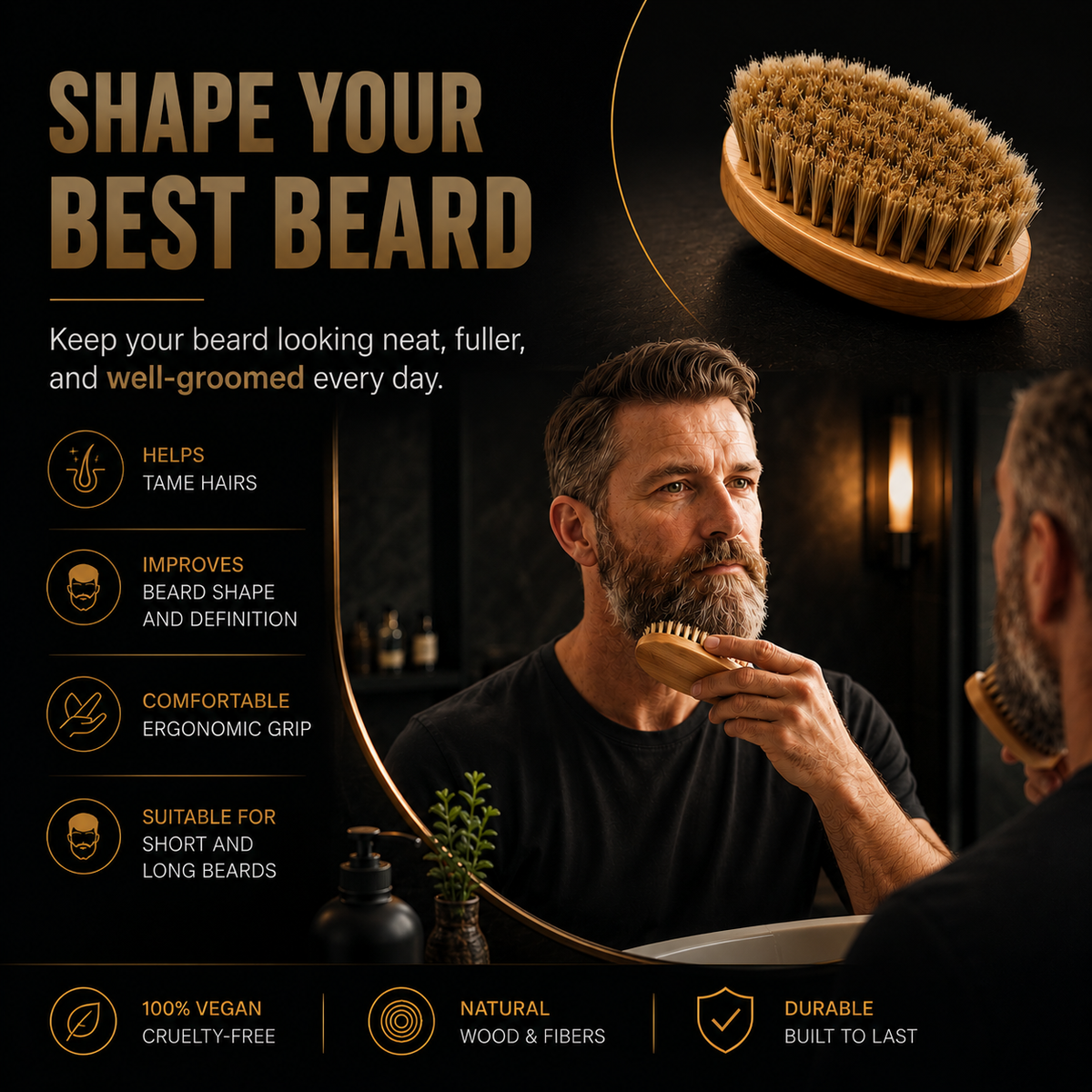 Vegan Beard Brush